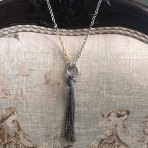 Brighton Silver & gold tassel necklace. Like new!